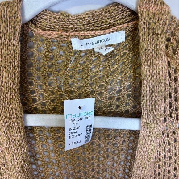 NWT Maurice’s Colorblock Striped Open Knit Cardigan Sweater XS - Picture 5 of 6
